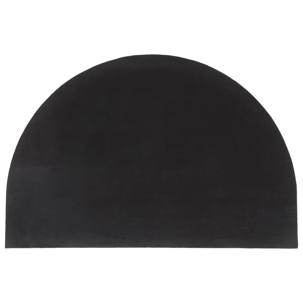 Fußmatte Schwarz Halbrund 60x90 cm Kokosfaser Getuftet
