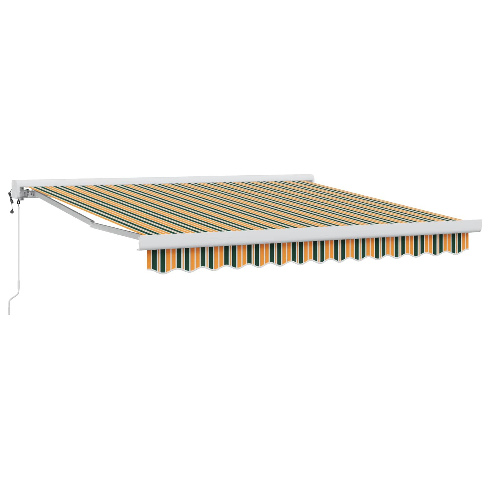 Markise Einziehbar Blau und Weiß 4x3 m Stoff und Aluminium
