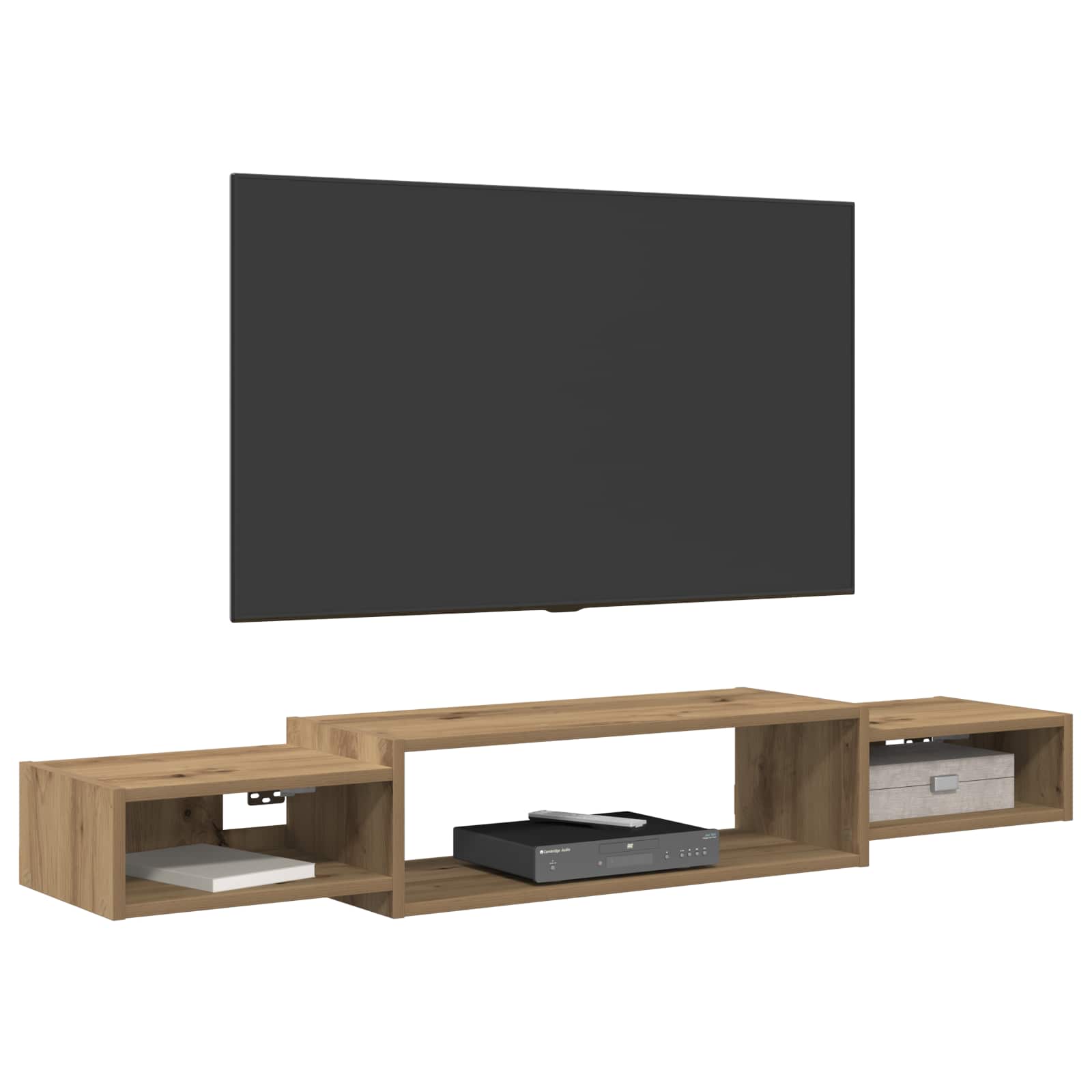 Wandmontierter TV-Schrank Wandhalterung Weiß 140 x 28 x 21 cm