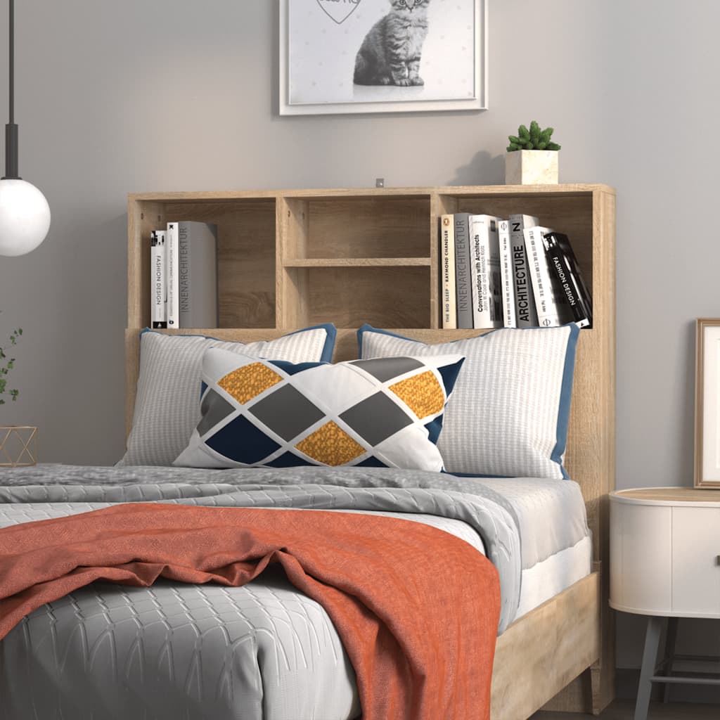 Bett-Kopfteil mit Ablagen Weiß 100x19x103,5 cm