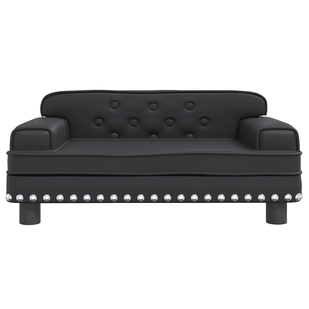 Kindersofa Schwarz 90x53x30 cm Kunstleder