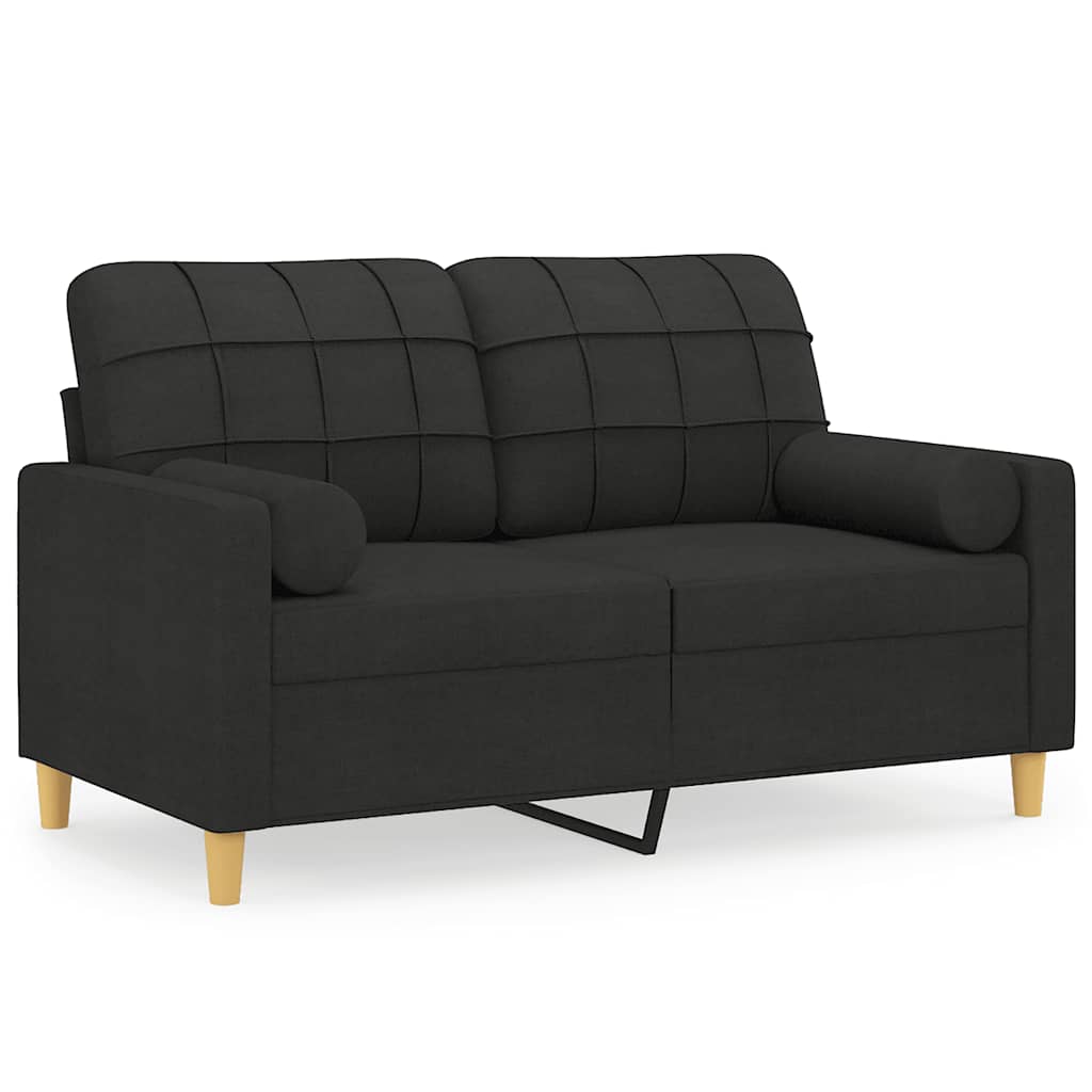 2-Sitzer-Sofa mit Zierkissen Braun 120 cm Stoff
