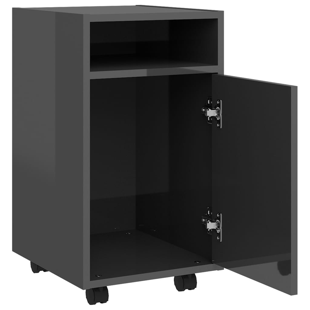Beistellschrank mit Rollen Weiß 33x38x60 cm Holzwerkstoff