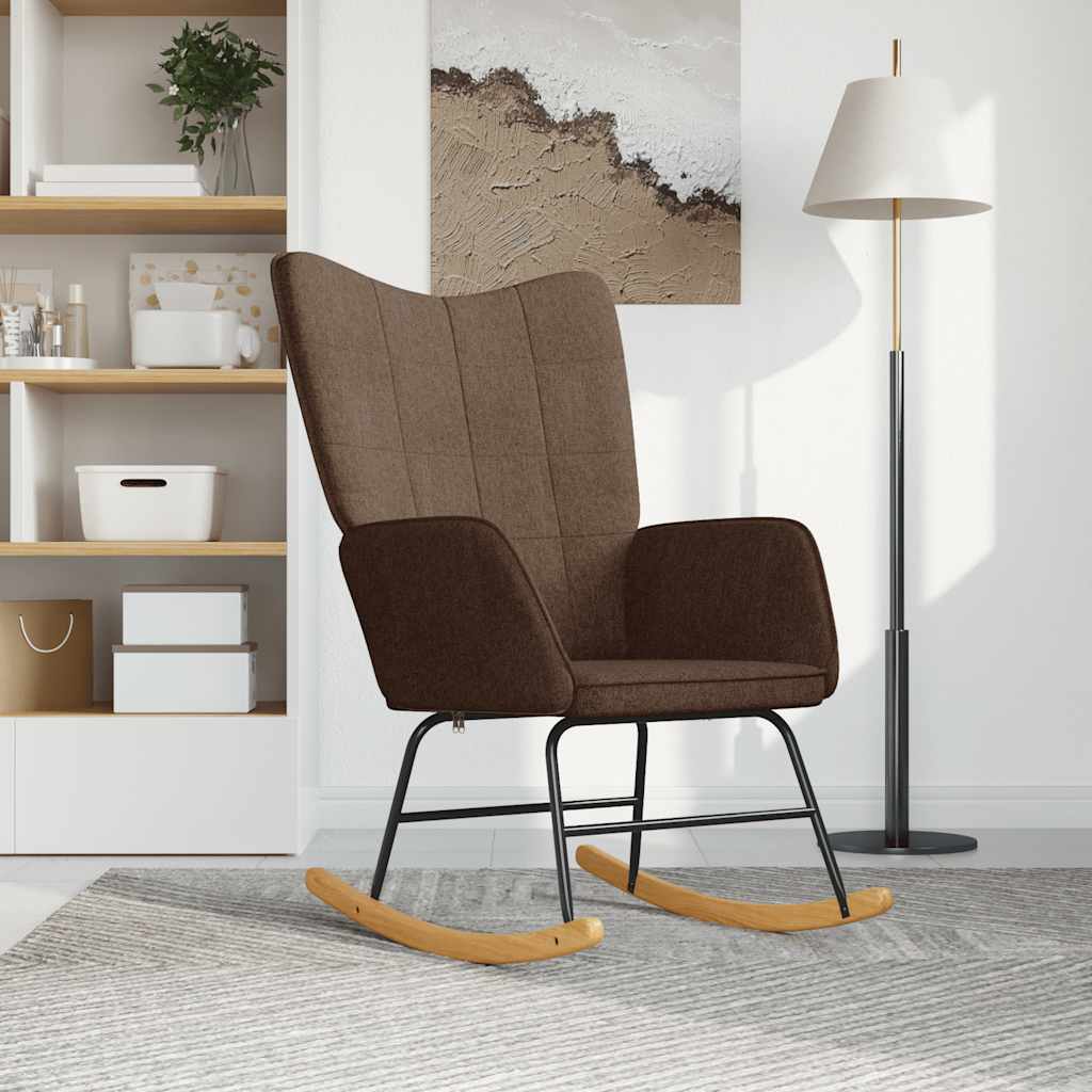 Schaukelstuhl Taupe Stoff