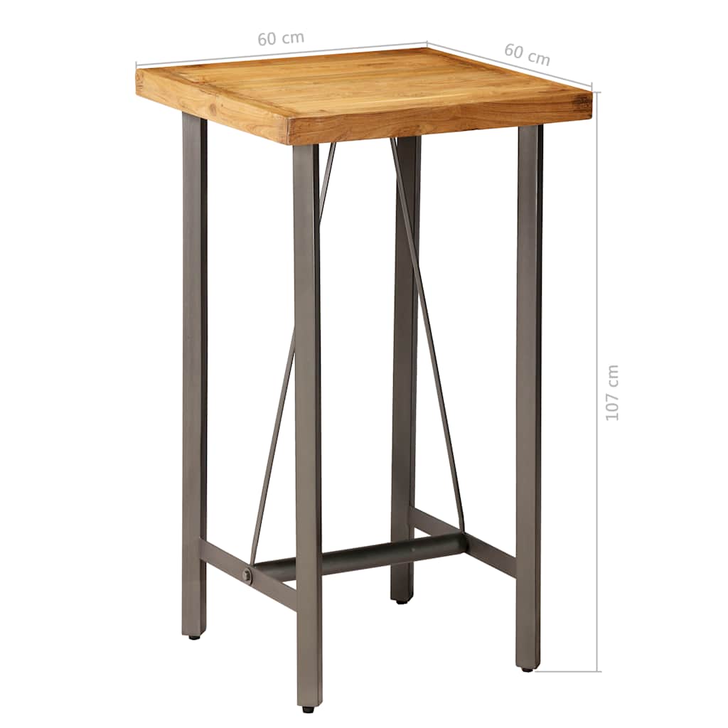 Bartisch Recyceltes Massivholz Teak 60x60x107 cm