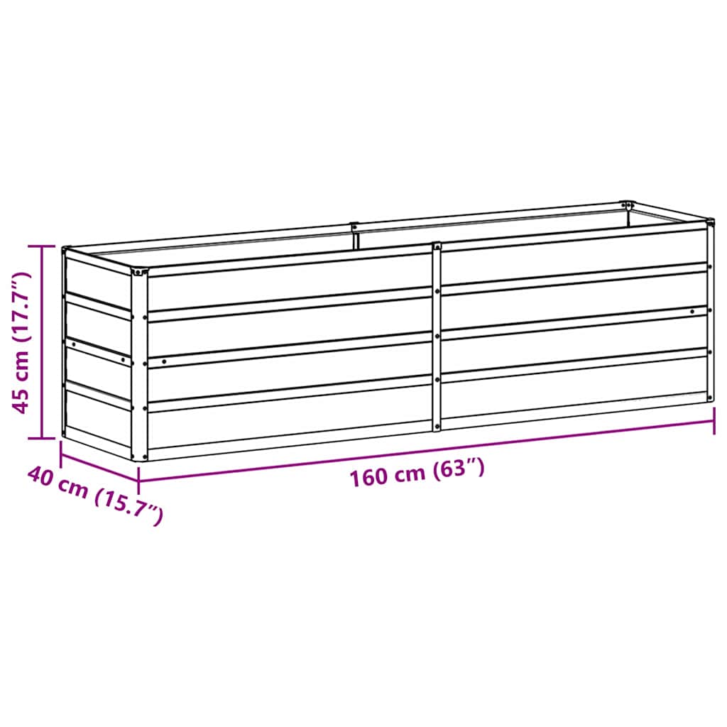 Hochbeet Hellbraun 100 x 100 x 77 cm Verzinkter Stahl