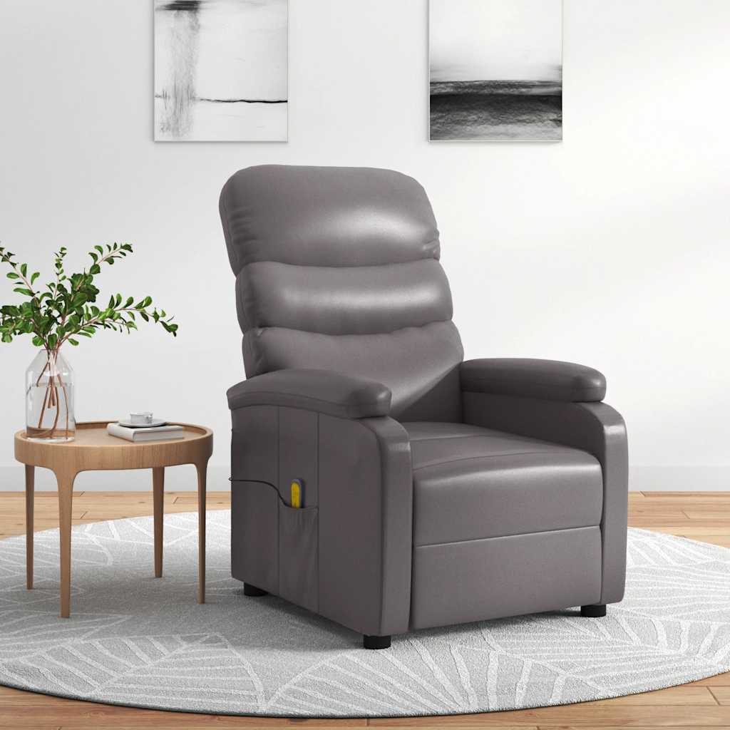Massagesessel Grau Kunstleder
