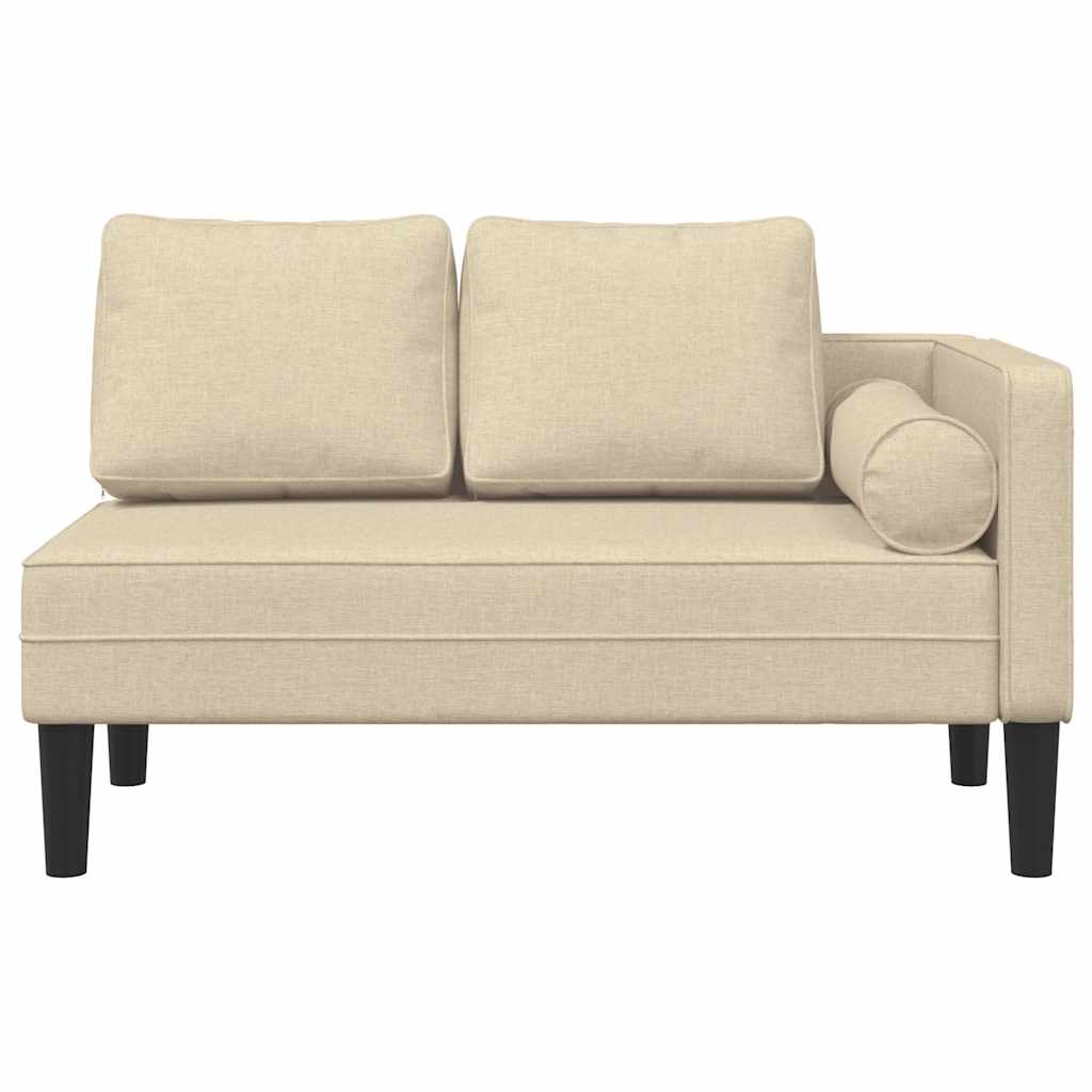 Chaiselongue mit Kissen Hellgrau Stoff