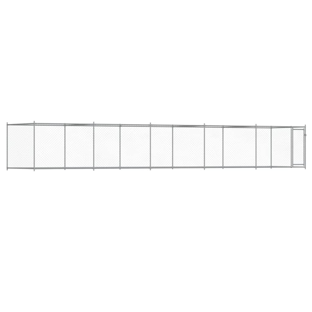 Hundezwinger mit Tür Grau 2x2x1,5 m Verzinkter Stahl