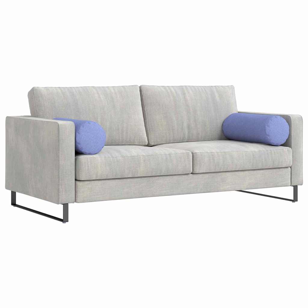 Bolsterkissen 2 Stück Hellgrau Ø 15 x 40 cm Stoff