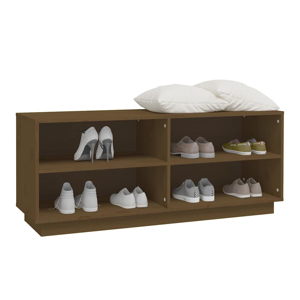 Schuhregal 110x34x45 cm Massivholz Kiefer