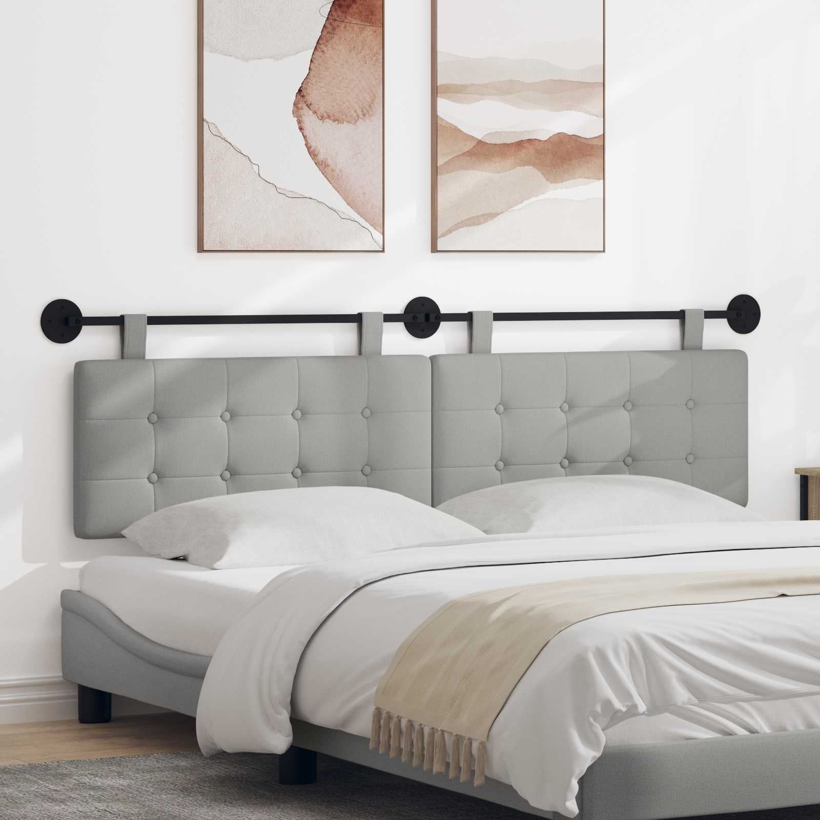 Hängendes Kopfteil Mit LED Licht Wolkengrau Stoff