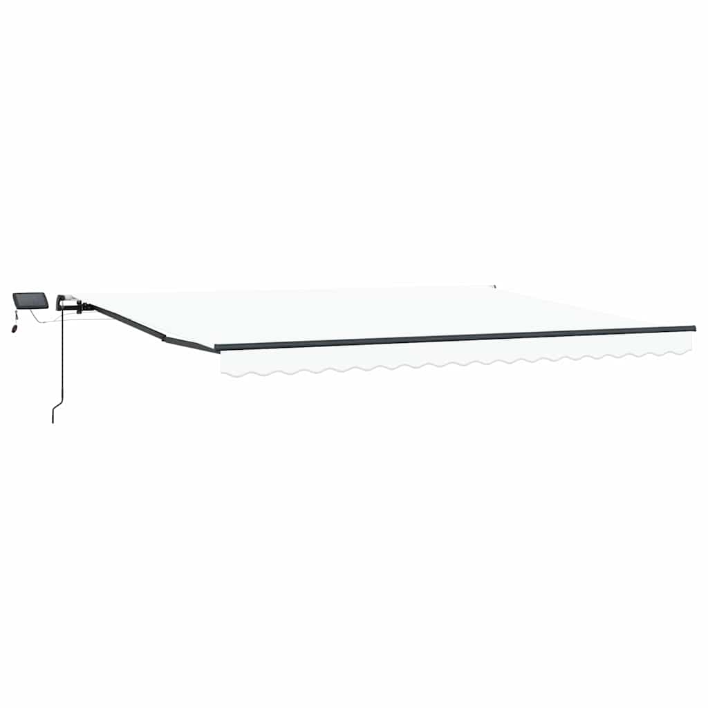 Markise Manuell Einziehbar mit LED 300x250 cm Blau und Weiß