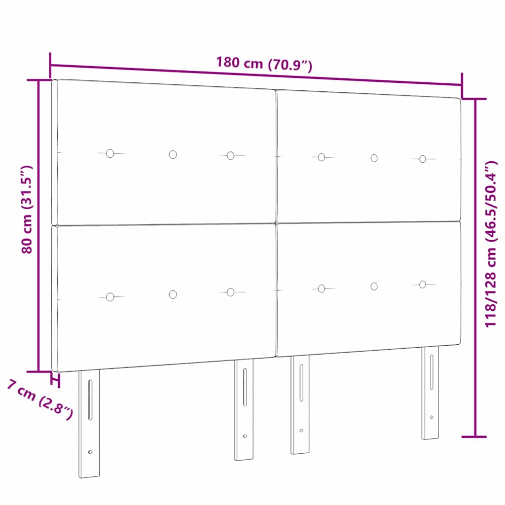Kopfteil Hellgrau 80 cm Samt
