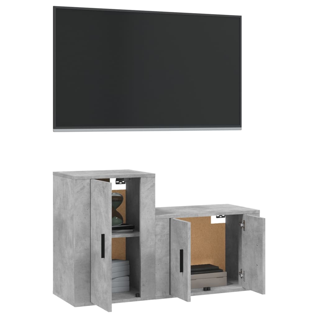 2-tlg. TV-Schrank-Set Weiß Holzwerkstoff