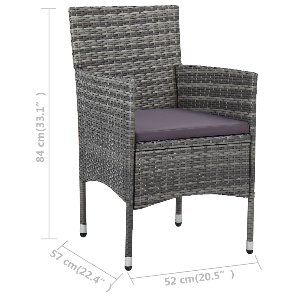 Garten-Essstühle 2 Stk. Poly Rattan Beige