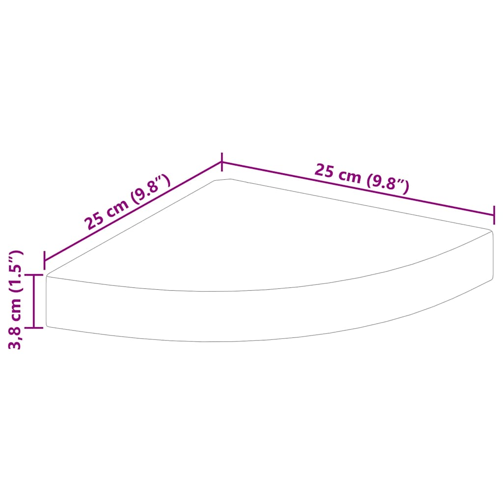 Schwebende Eckregale 2 Stk. Hochglanz-Weiß 25x25x3,8 cm MDF