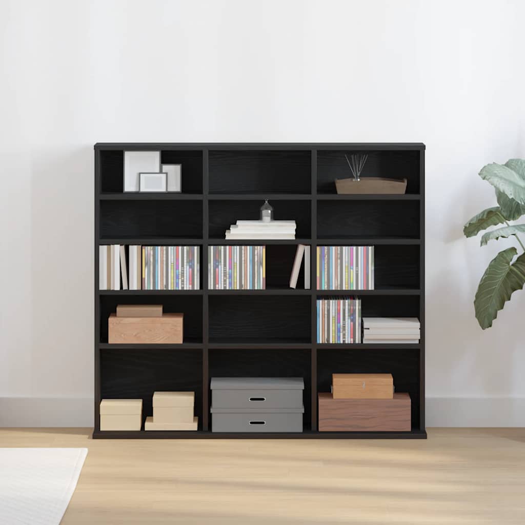 CD Regal Schwarz Eichen-Optik 101 x 23 x 177,5 cm Holzwerkstoff