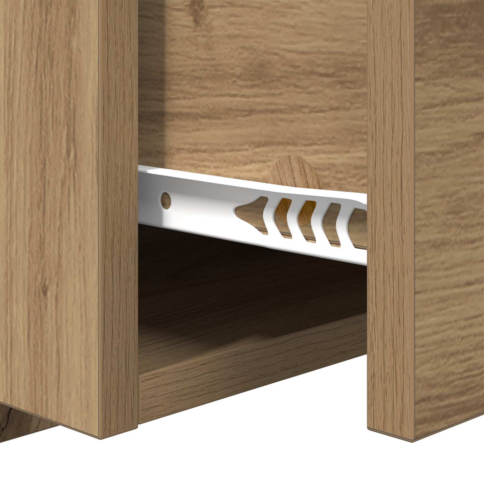 Kopfteil mit Nachttischen Weiß Holzwerkstoff