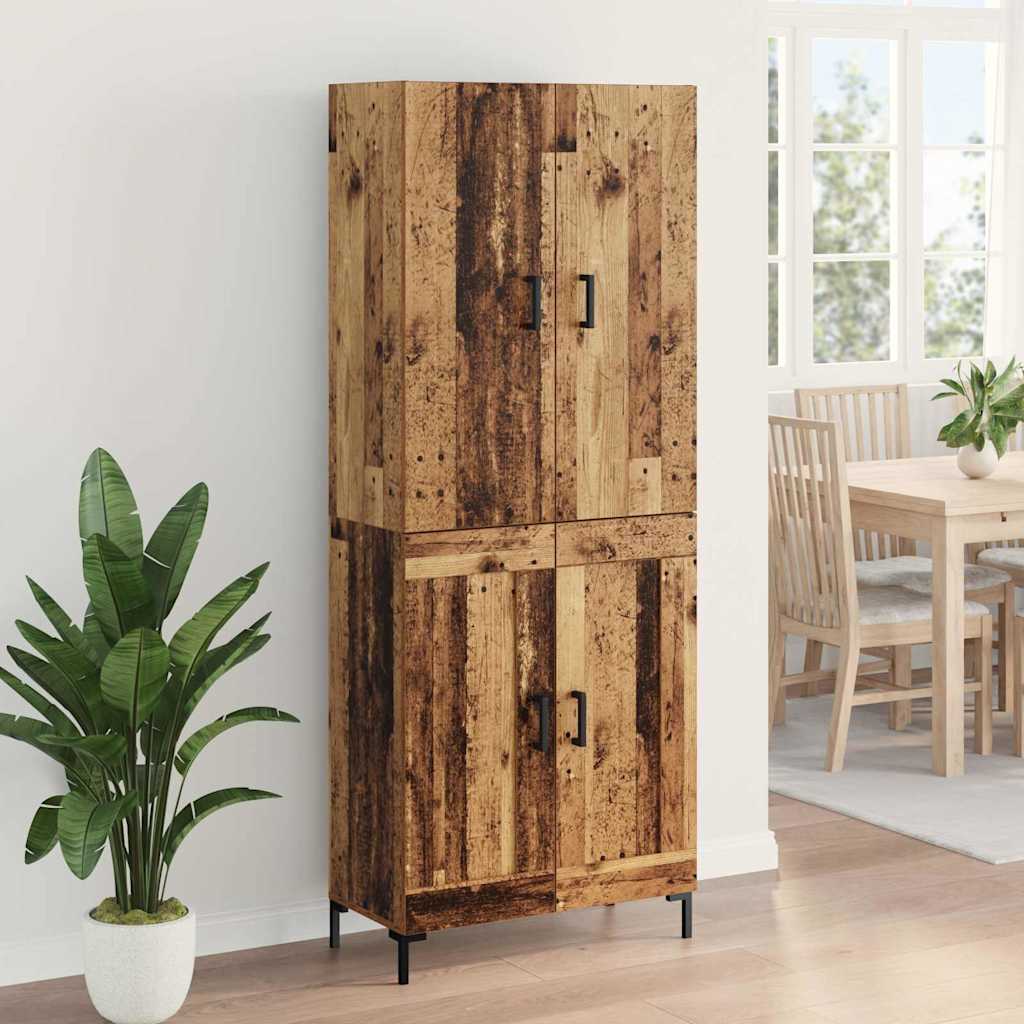 Highboard Betongrau 69,5x34x180 cm Holzwerkstoff