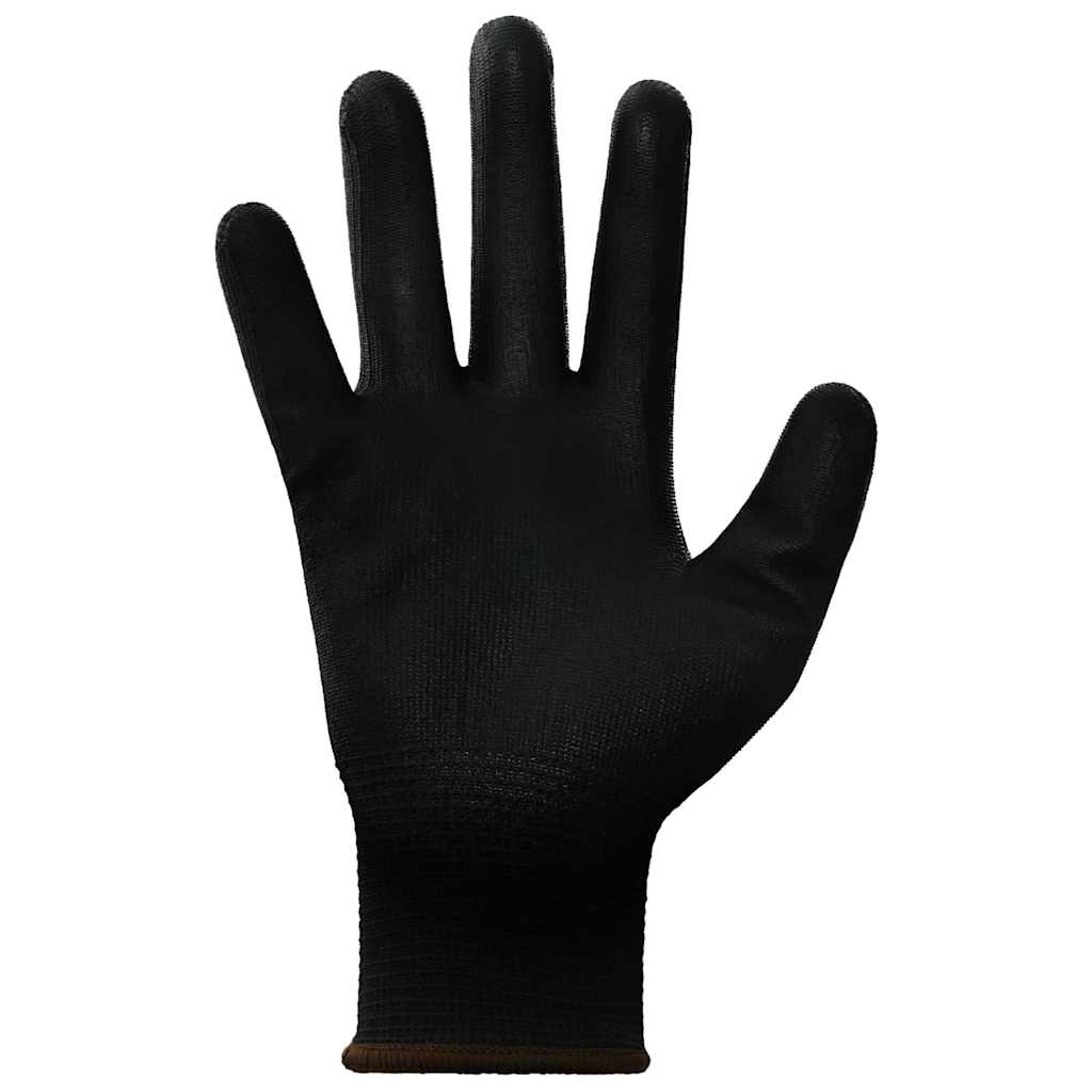 Arbeitshandschuhe 12 pcs Schwarz 7 / S Polyester