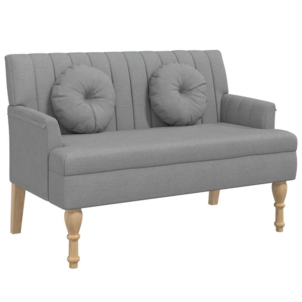 Sitzbank mit Kissen Dunkelgrau 113x64,5x75,5 cm Stoff