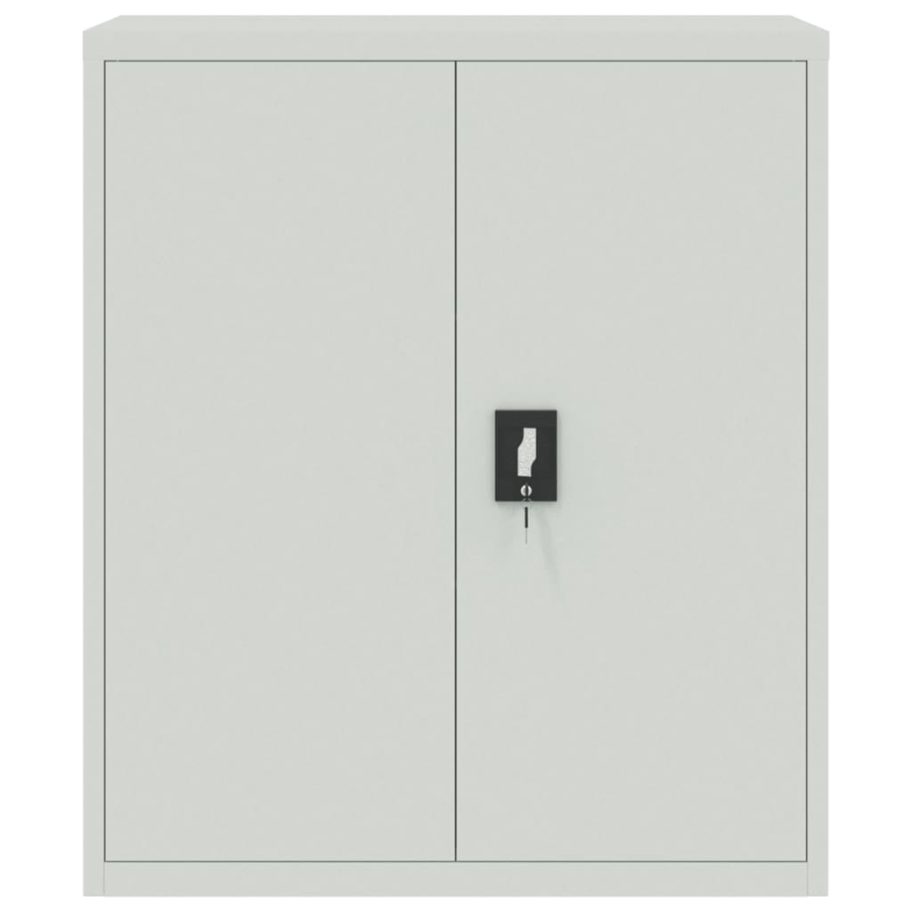 Aktenschrank mit 2 Türen Grau 90 cm Stahl