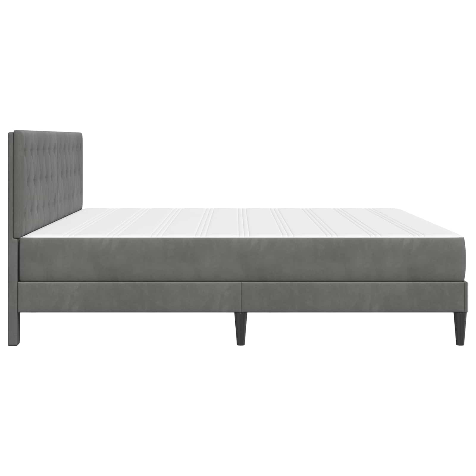 Bettgestell mit Matratze mit Kopfteil Hellgrau 80 x 200 cm Samt