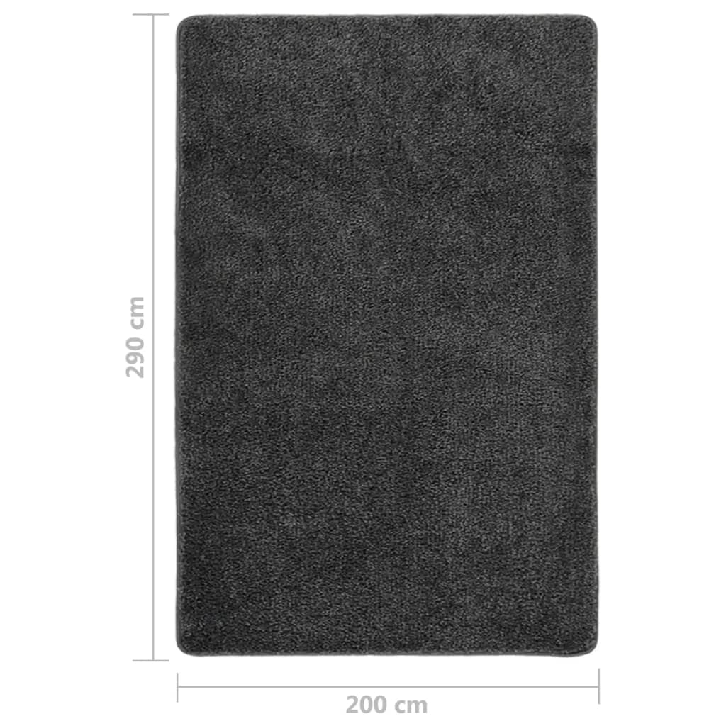 Anti-Rutsch Shaggy Teppich Dunkelgrau 200 x 200 cm PP