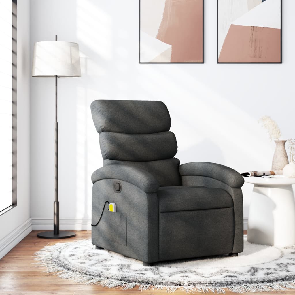 Massage-Relaxsessel, hellgrauer Stoff