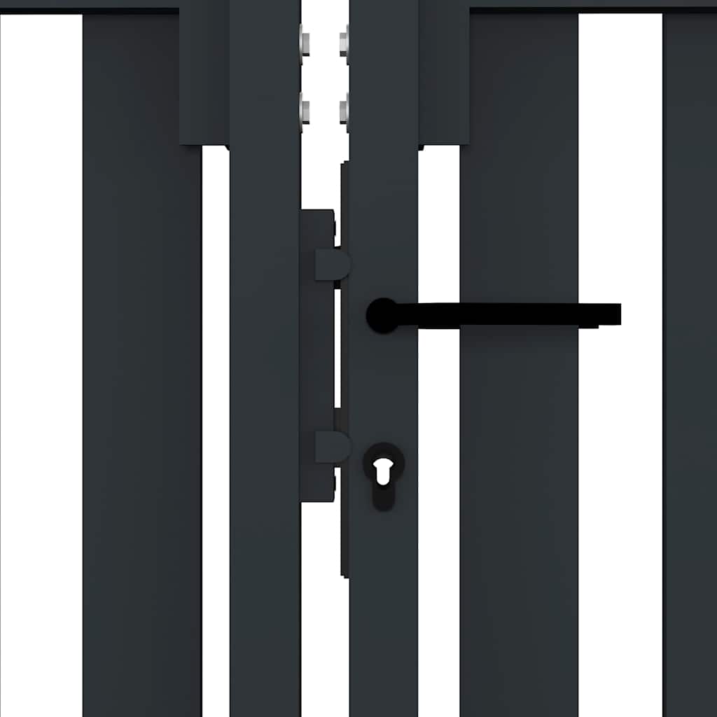 Doppeltür-Zauntor aus Stahl 300 x 75 cm Anthrazit