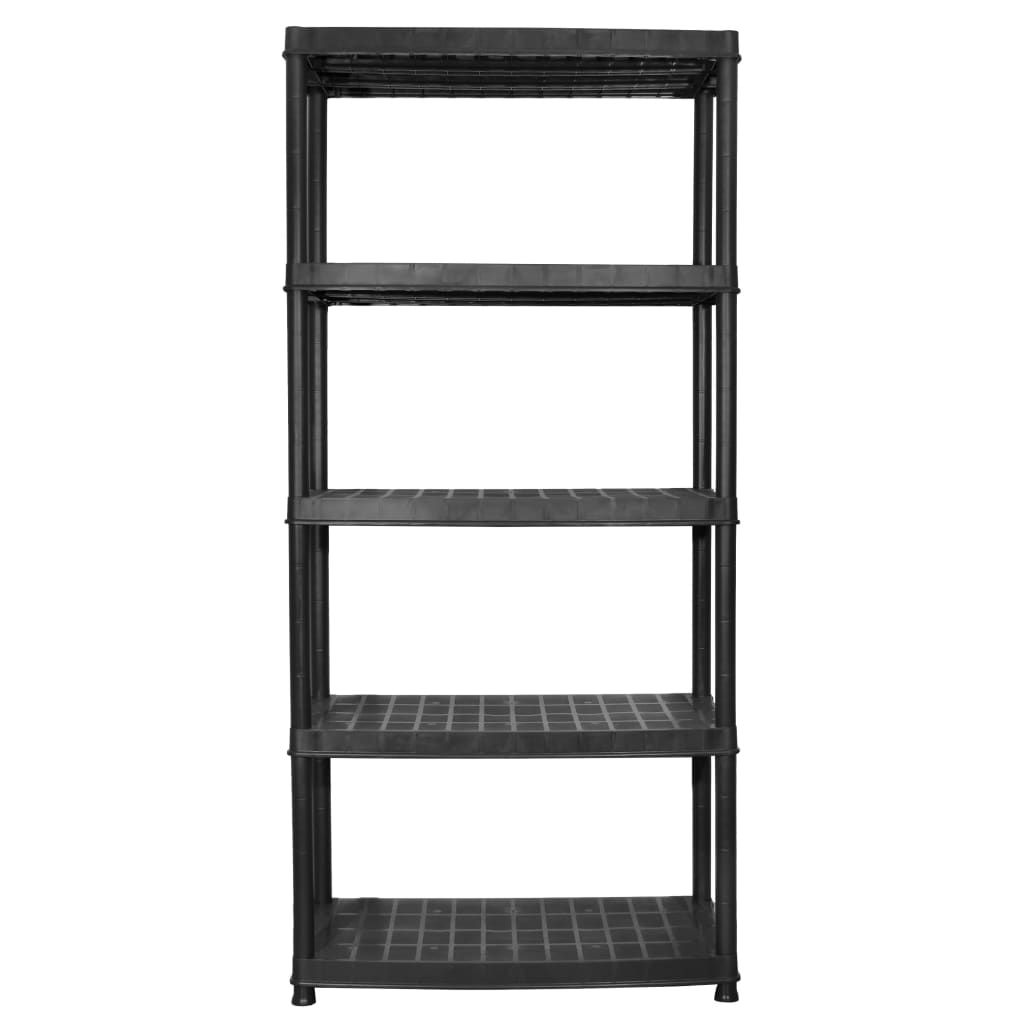 Lagerregal 4-Tier Schwarz 61x30,5x130 cm Kunststoff
