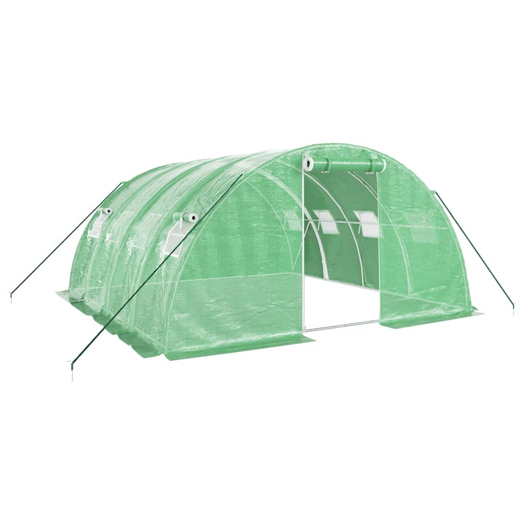 Gewächshaus mit Stahlrahmen Grün 8 m² 4x2x2 m