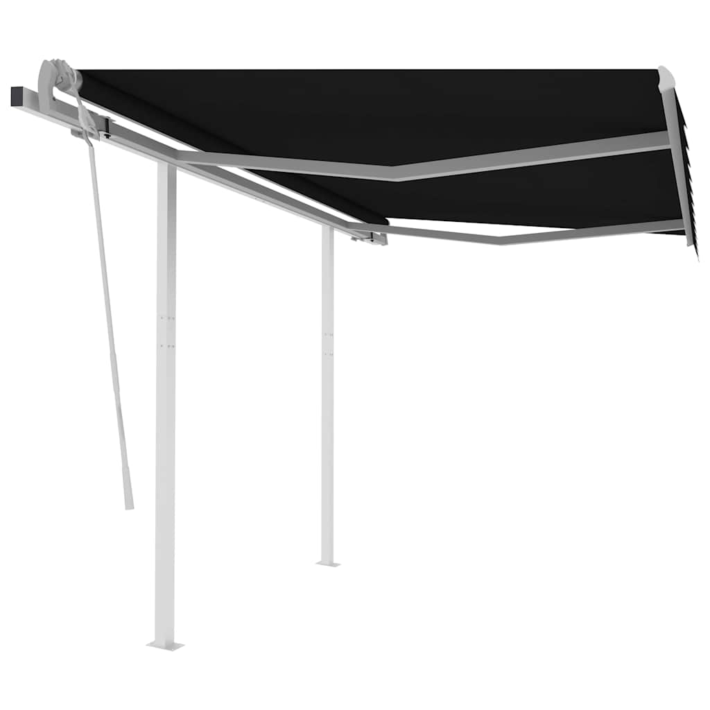 Markise Manuell Einziehbar mit Pfosten 3x2,5 m Creme