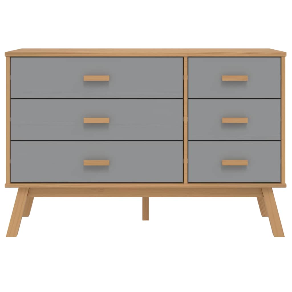 Schubladenschrank OLDEN Braun Massivholz Kiefer