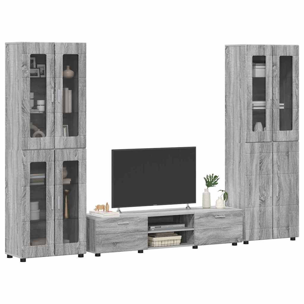 Highboard mit Regal FLORIN Weiß 60 x 35 x 182 cm Holzwerkstoff