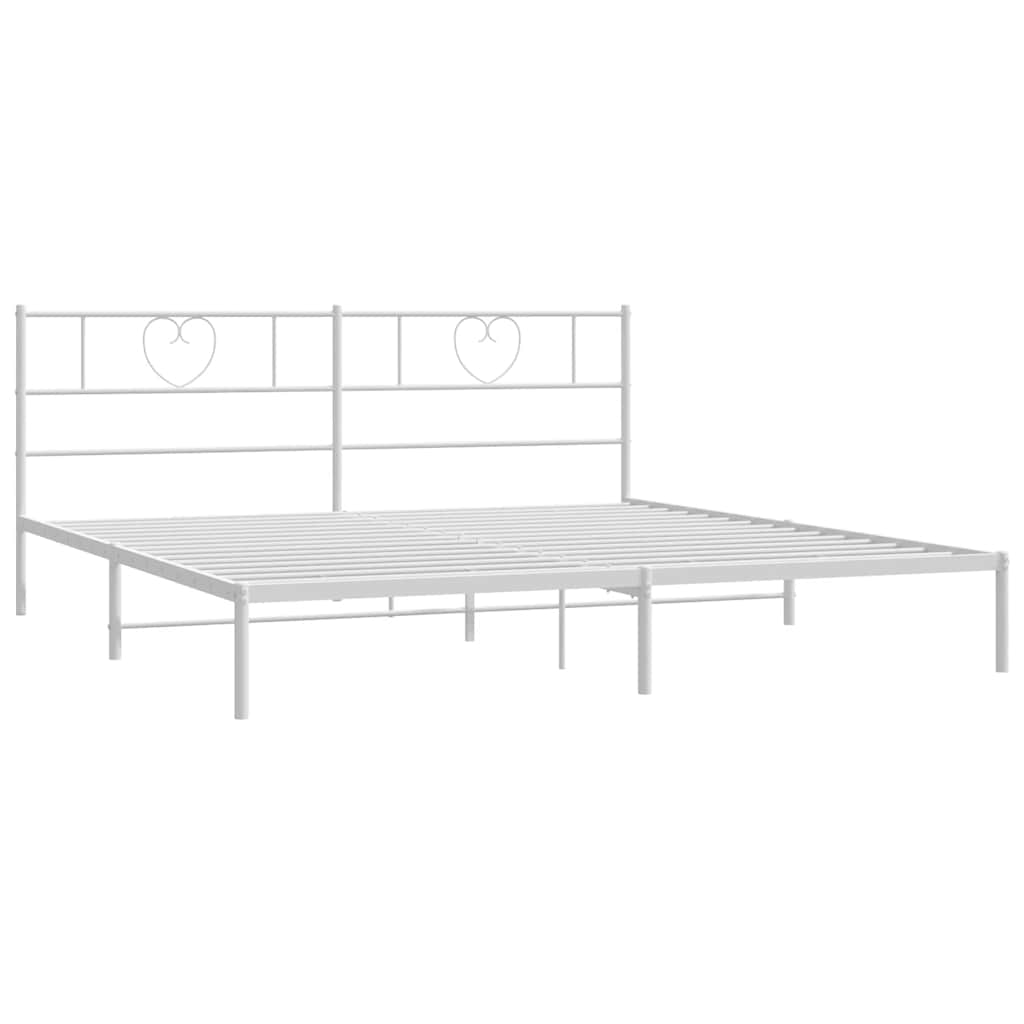 Bettgestell mit Kopfteil Metall Schwarz 100x190 cm