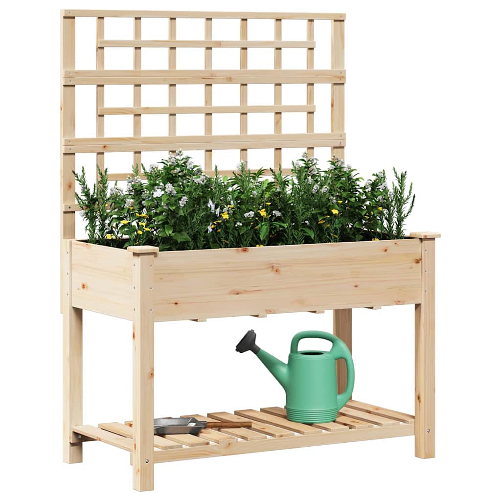 Garten-Pflanzgefäß Beige 71 x 38 x 152 cm Massivholz aus Fichte