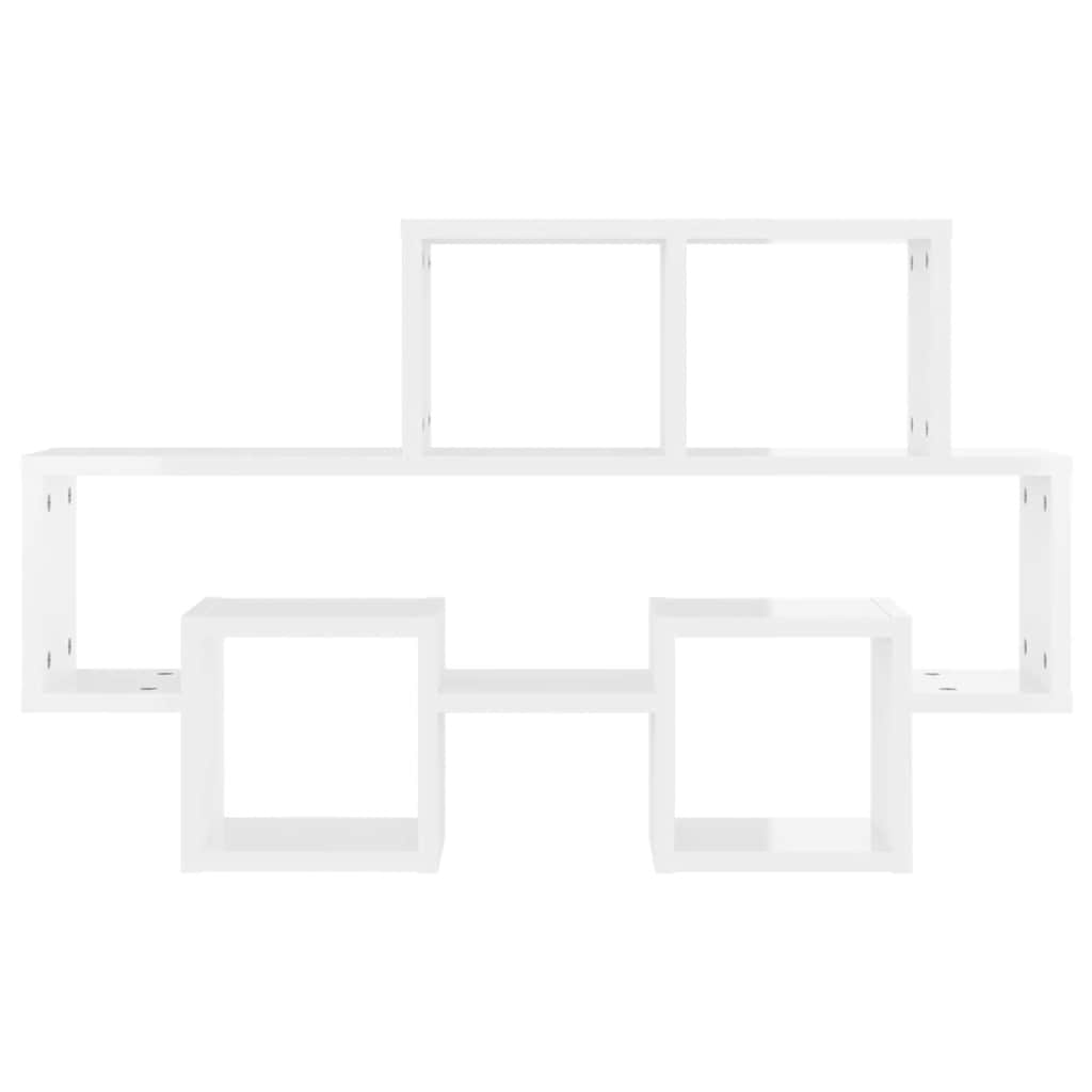 Wandregal in Autoform Weiß 82x15x51 cm Holzwerkstoff