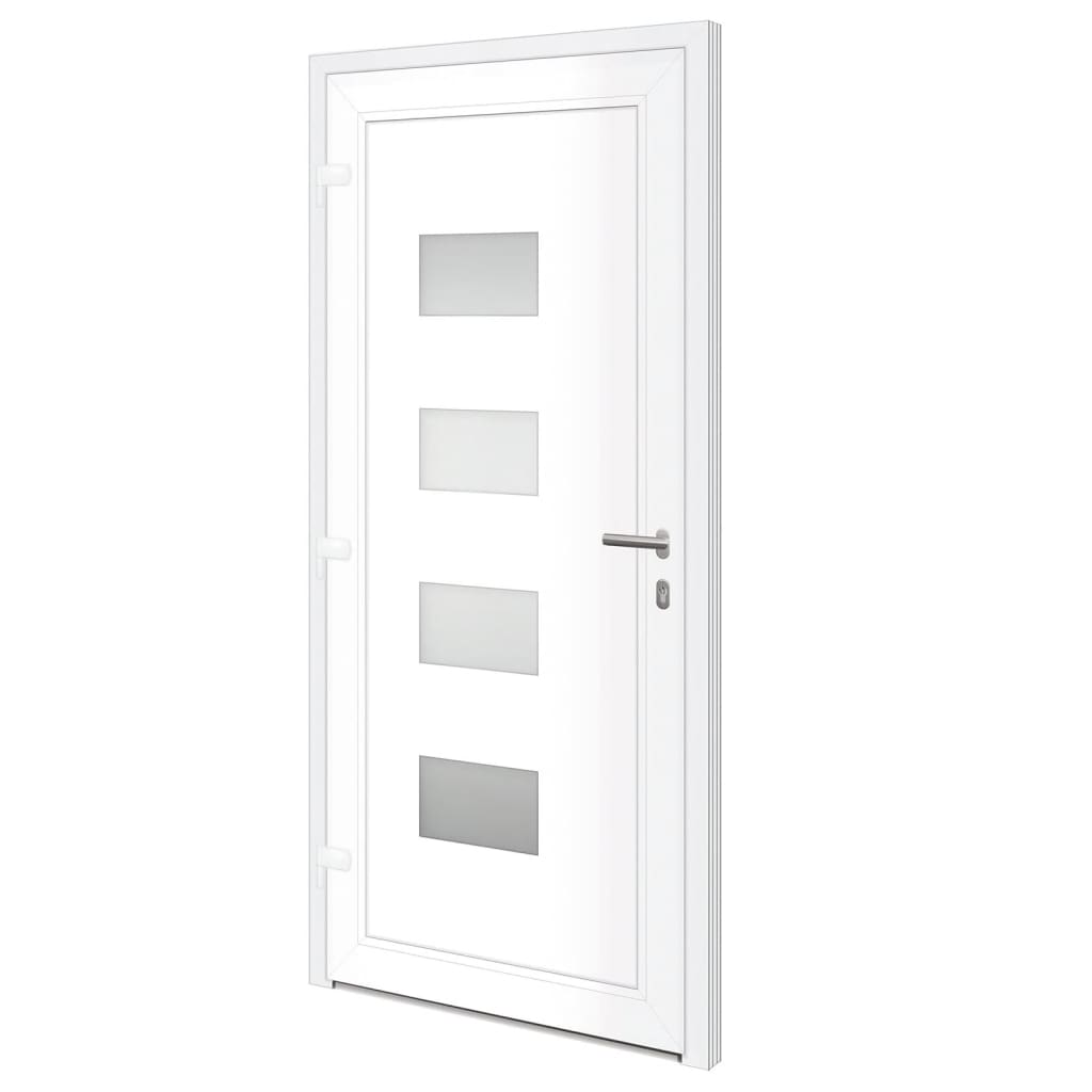 Haustür Anthrazit 100x210 cm Aluminium und PVC