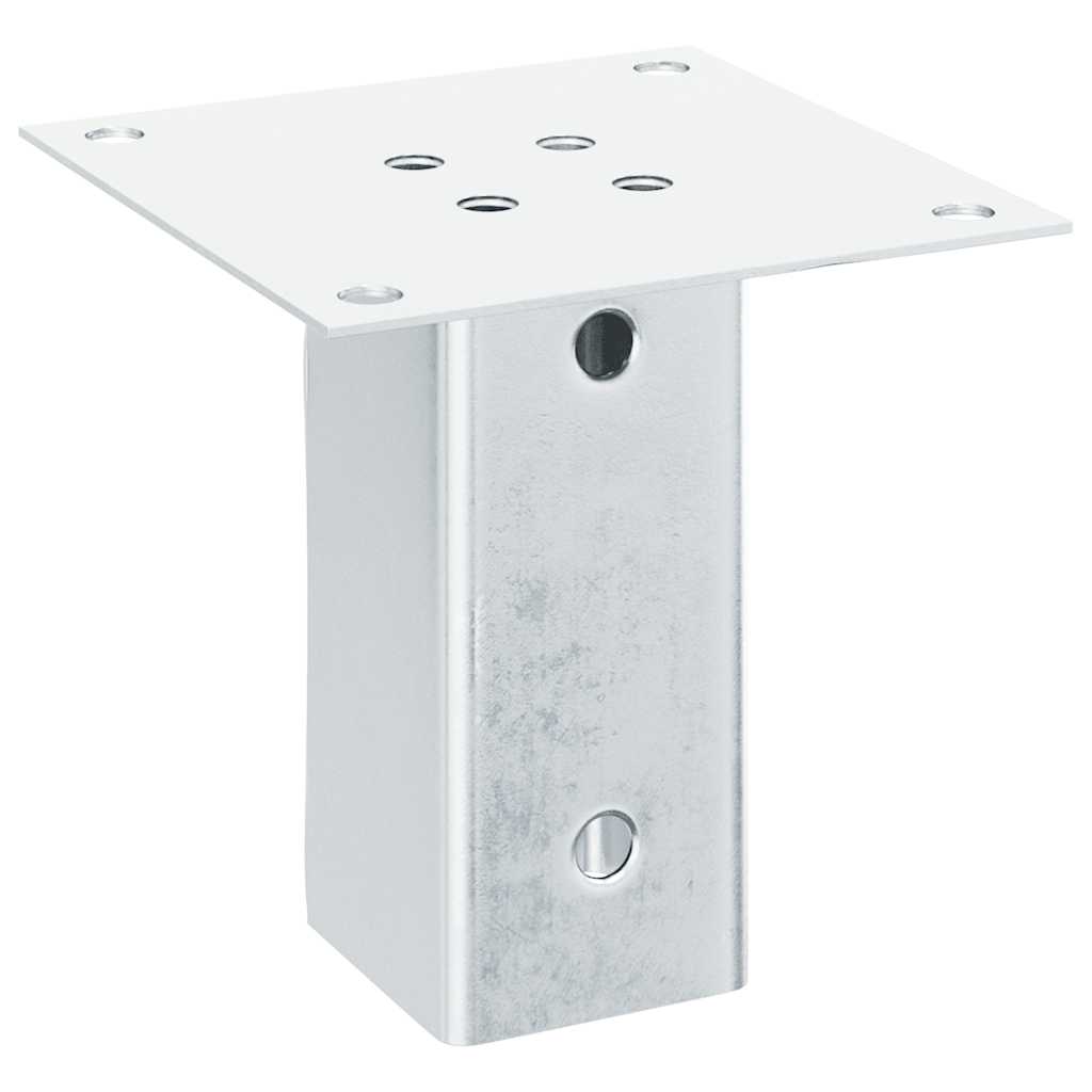 Pfostenträger Quadratisch 4Stk. Silber 46x46mm Verzinkter Stahl