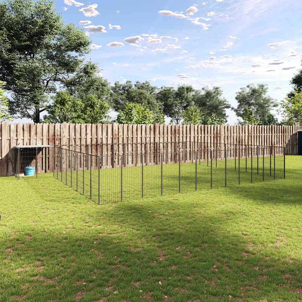Hundezwinger Schwarz 7,26 m² Stahl