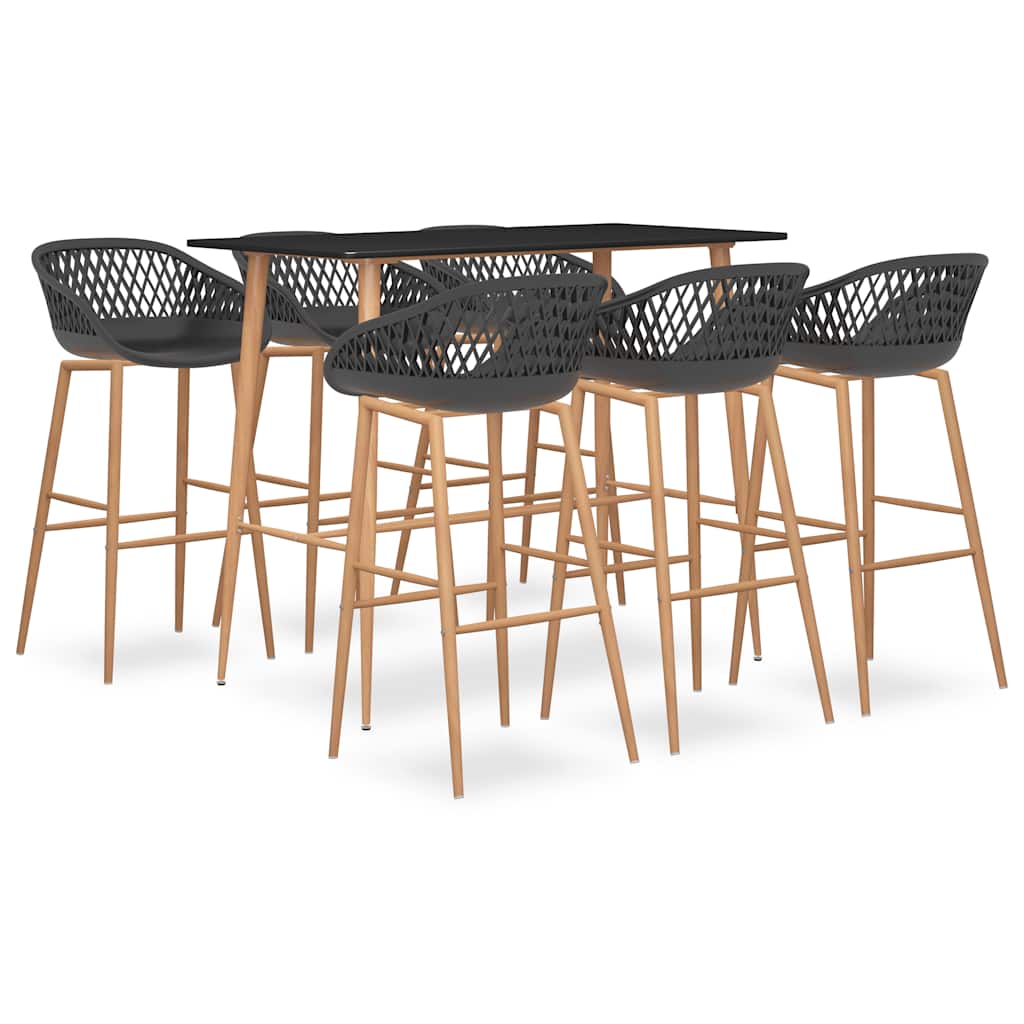 7-tlg. Bar-Set Weiß und Schwarz