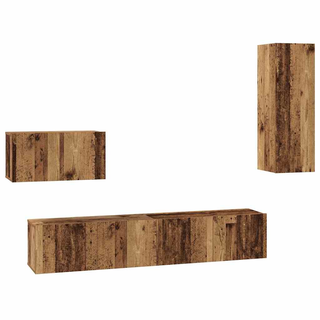 4-tlg. TV-Schrank-Set Sonoma-Eiche Holzwerkstoff