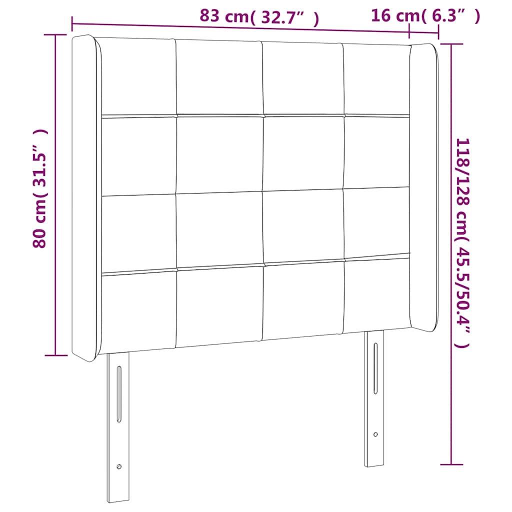 Kopfteil mit Ohren Dunkelblau 93x16x78/88 cm Samt