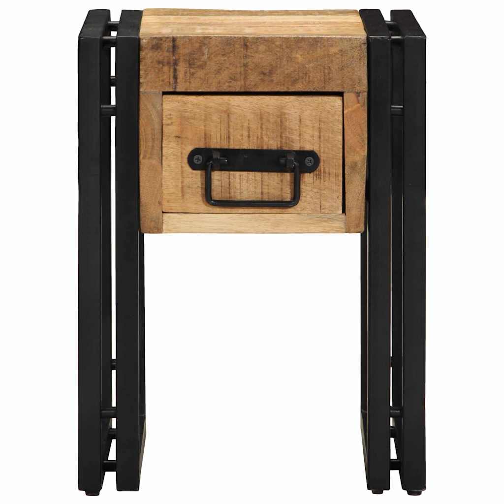 Beistelltisch mit Schubladen 40 x 40 x 50 cm Massivholz Mango