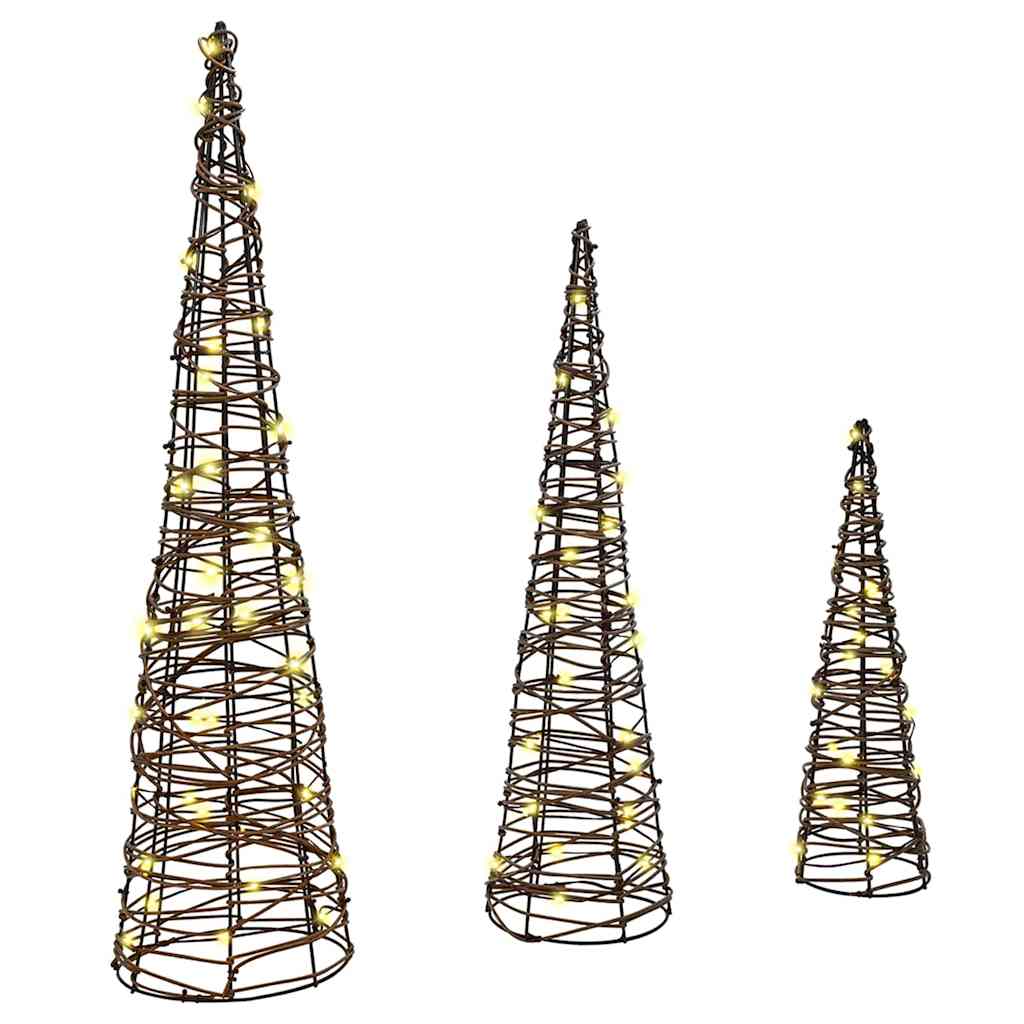 Weihnachtsbaum mit 90 LEDs 3 pcs Warmweiß 20 x 20 x 80 cm PET