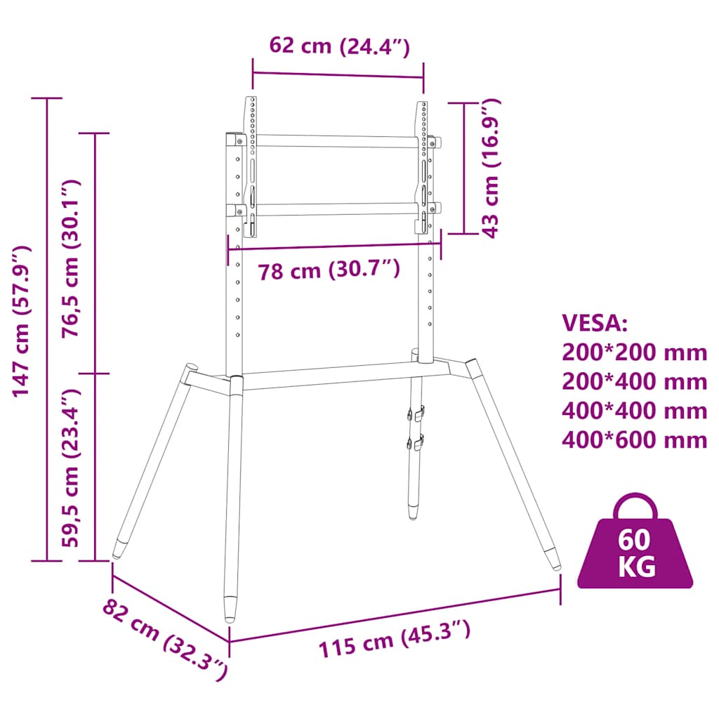 TV-Stativ 37-65 Zoll Bildschirm Max VESA 400x400 mm 40 kg