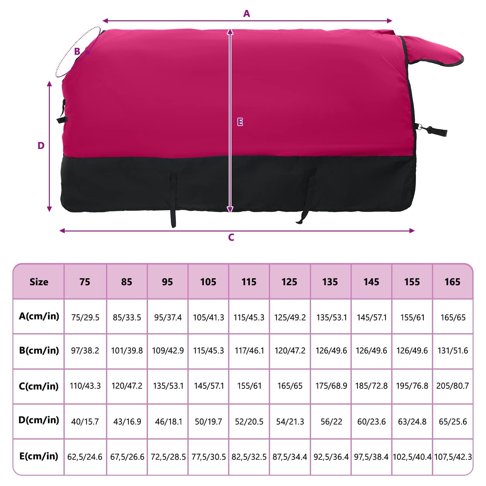 Pferdedecke Dunkelgrün und Schwarz 75 cm Polyester