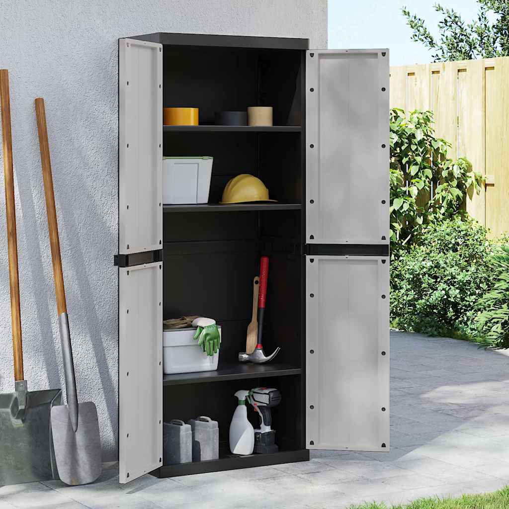 Gartenschrank Grau und Schwarz 65x37x85 cm PP